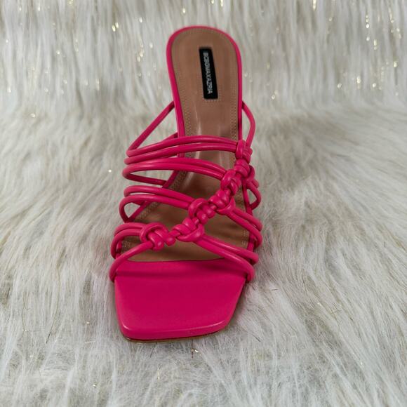 NEW BCBGMaxAzaria Womens Allie Fusha Pink MSRP $259 Leather Strappy Heels 8.5 - Picture 2 of 6